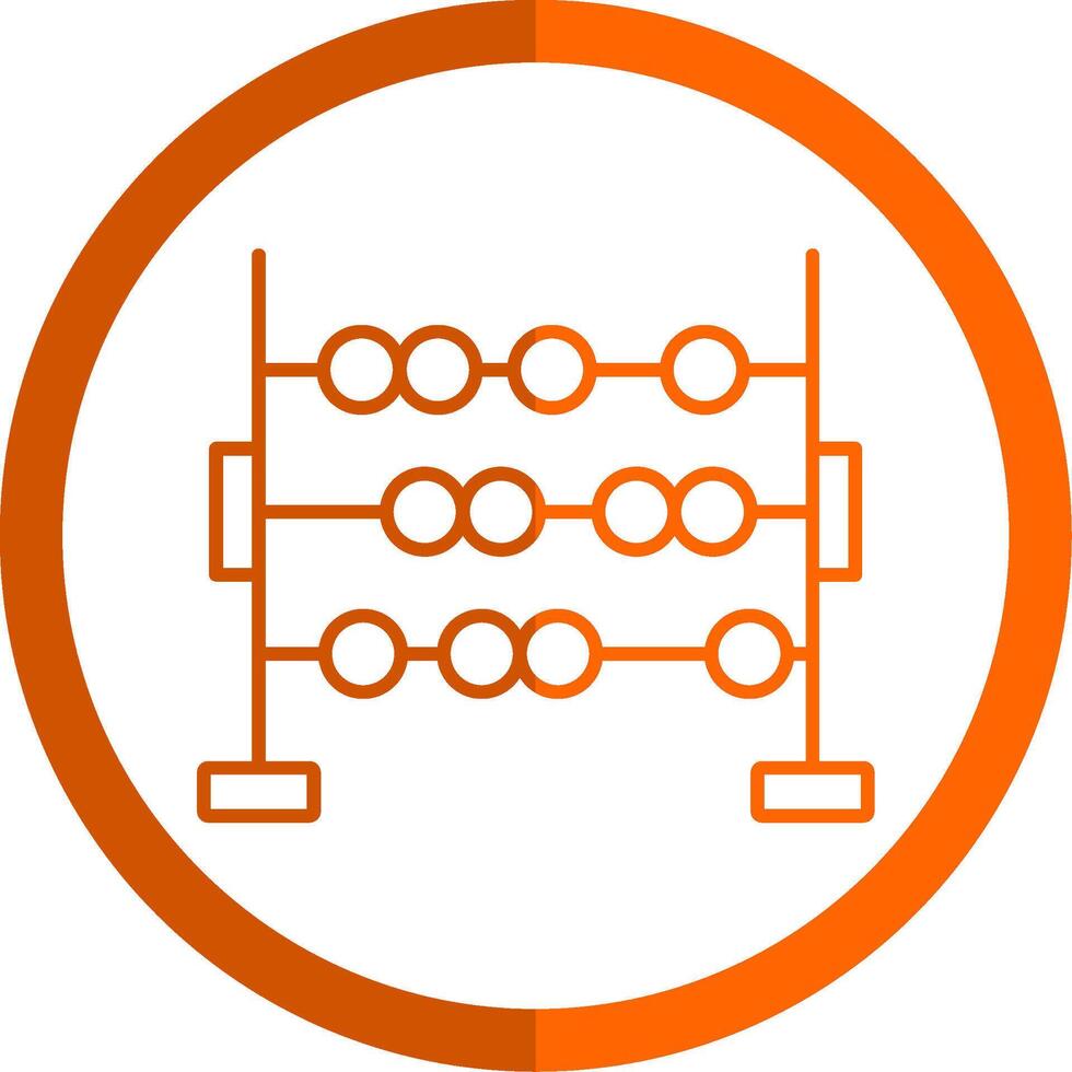 Abacus Line Orange Circle Icon vector