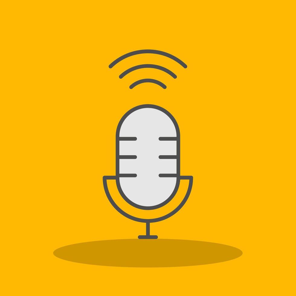 Voice Assistant Filled Shadow Icon vector