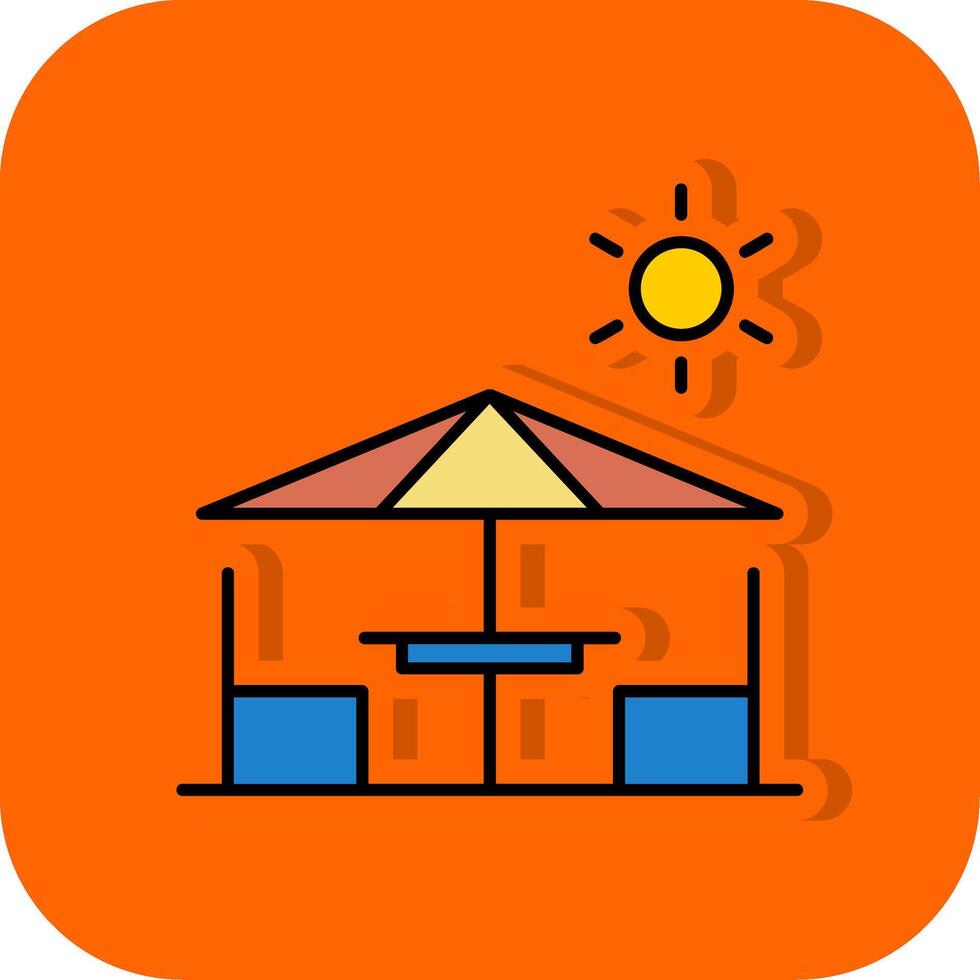 terraza lleno naranja antecedentes icono vector