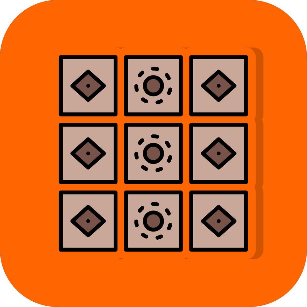 Tiles Filled Orange background Icon vector