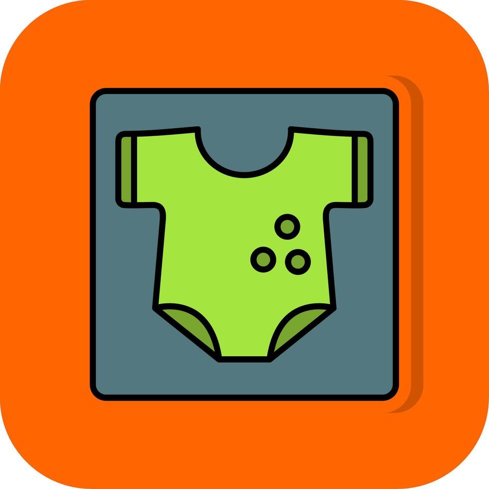 Baby Clothes Filled Orange background Icon vector