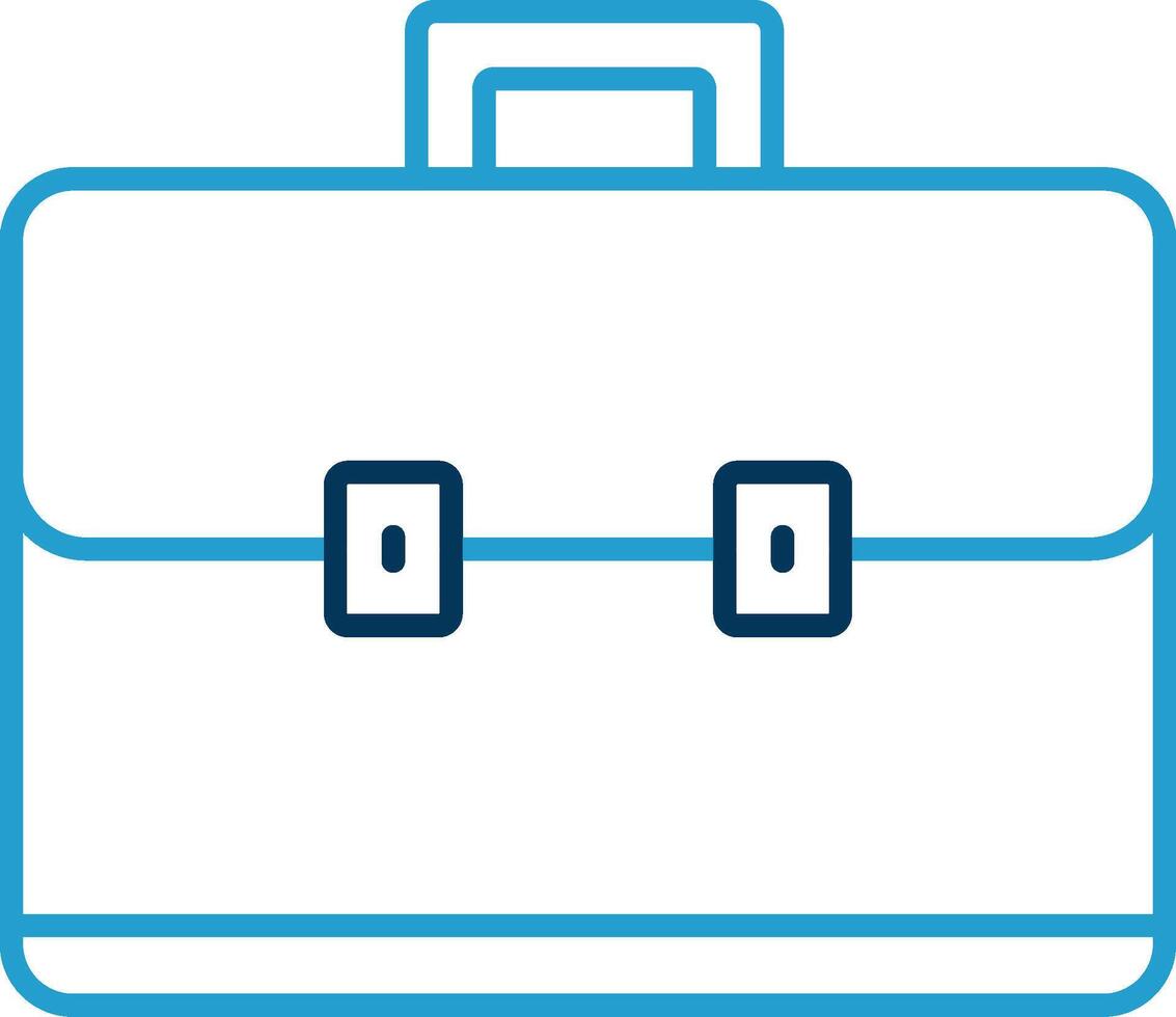 Briefcase Line Blue Two Color Icon vector