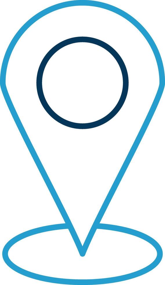 Starred Location Line Blue Two Color Icon vector