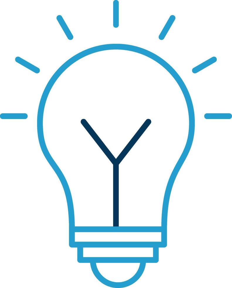 Light Bulb Line Blue Two Color Icon vector