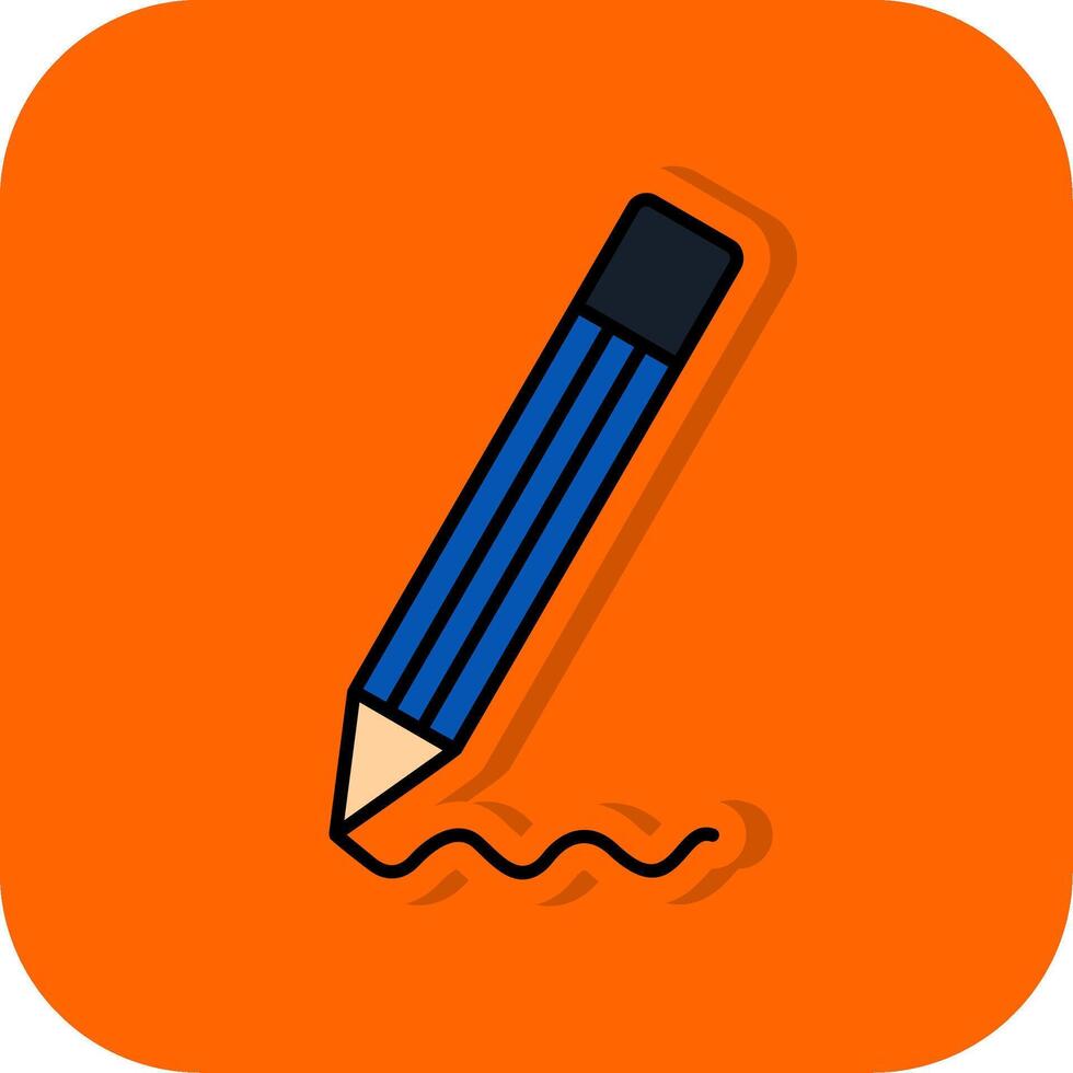 Pencil Filled Orange background Icon vector