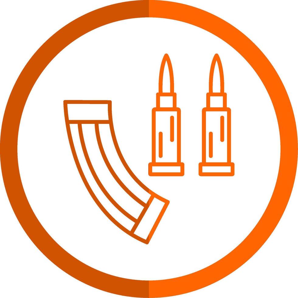 Ammunition Line Orange Circle Icon vector