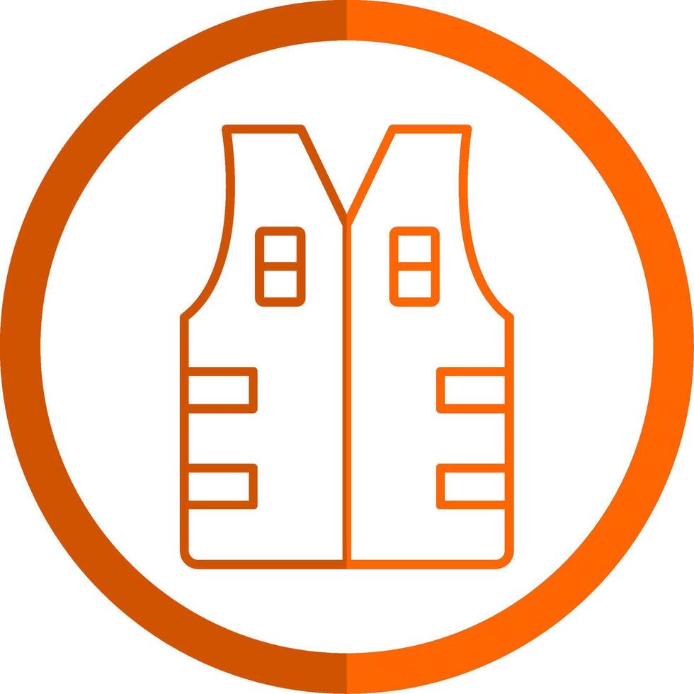 Bullet Proof Vest Line Orange Circle Icon vector