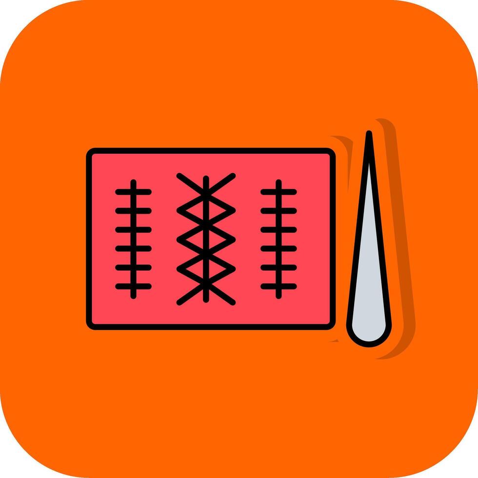 Stitches Filled Orange background Icon vector