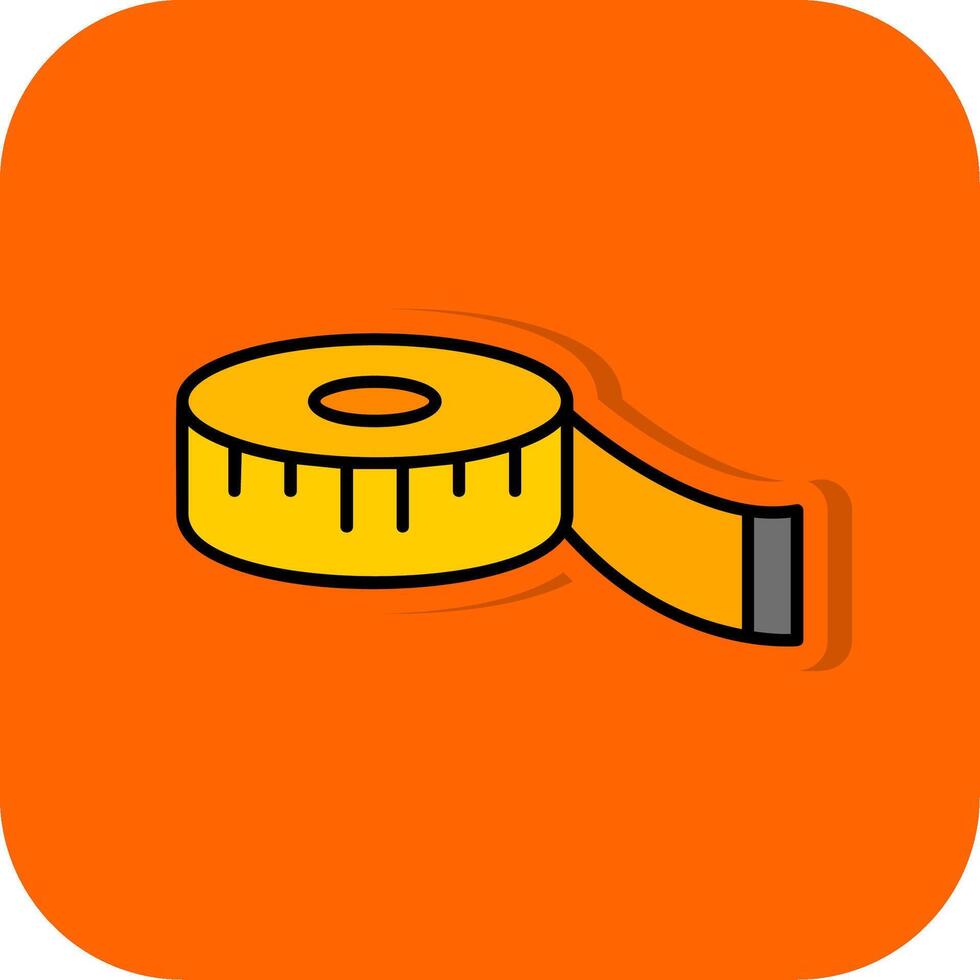 Measure Tape Filled Orange background Icon vector