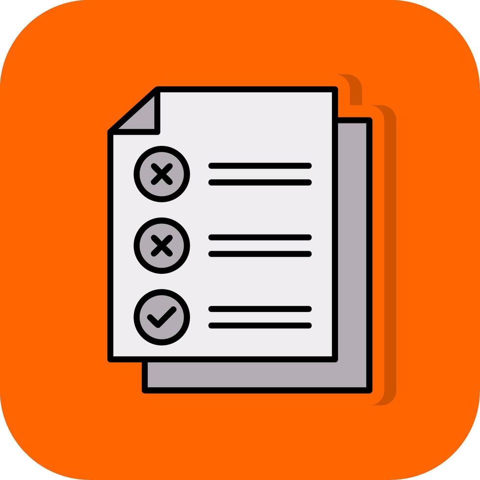 Check List Filled Orange background Icon vector