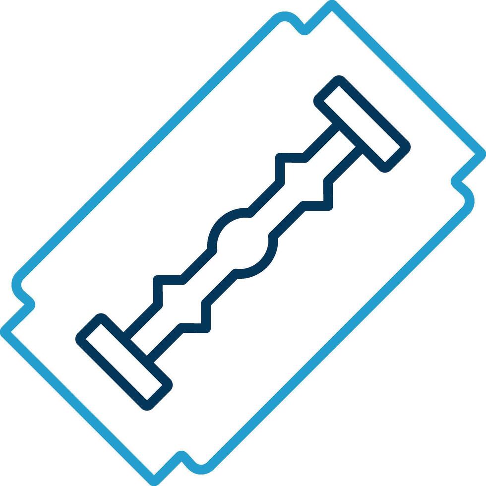 Shaving Blade Line Blue Two Color Icon vector