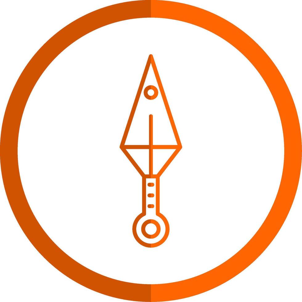 Kunai Line Orange Circle Icon vector