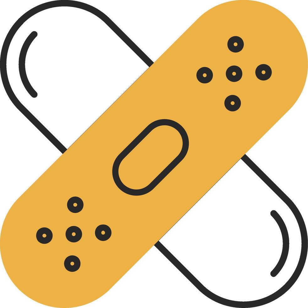 Band - Aid Skined Filled Icon vector