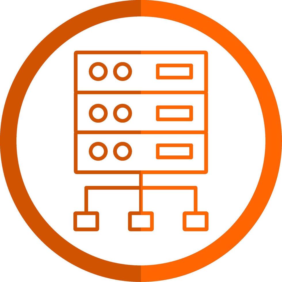 Structured Data Line Orange Circle Icon vector