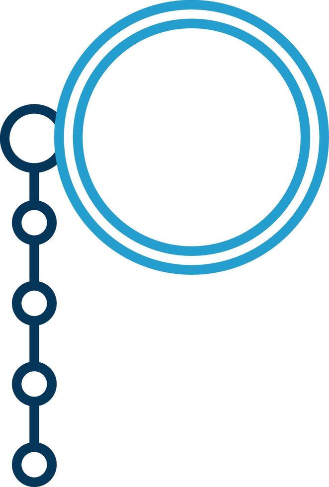 monóculo línea azul dos color icono vector