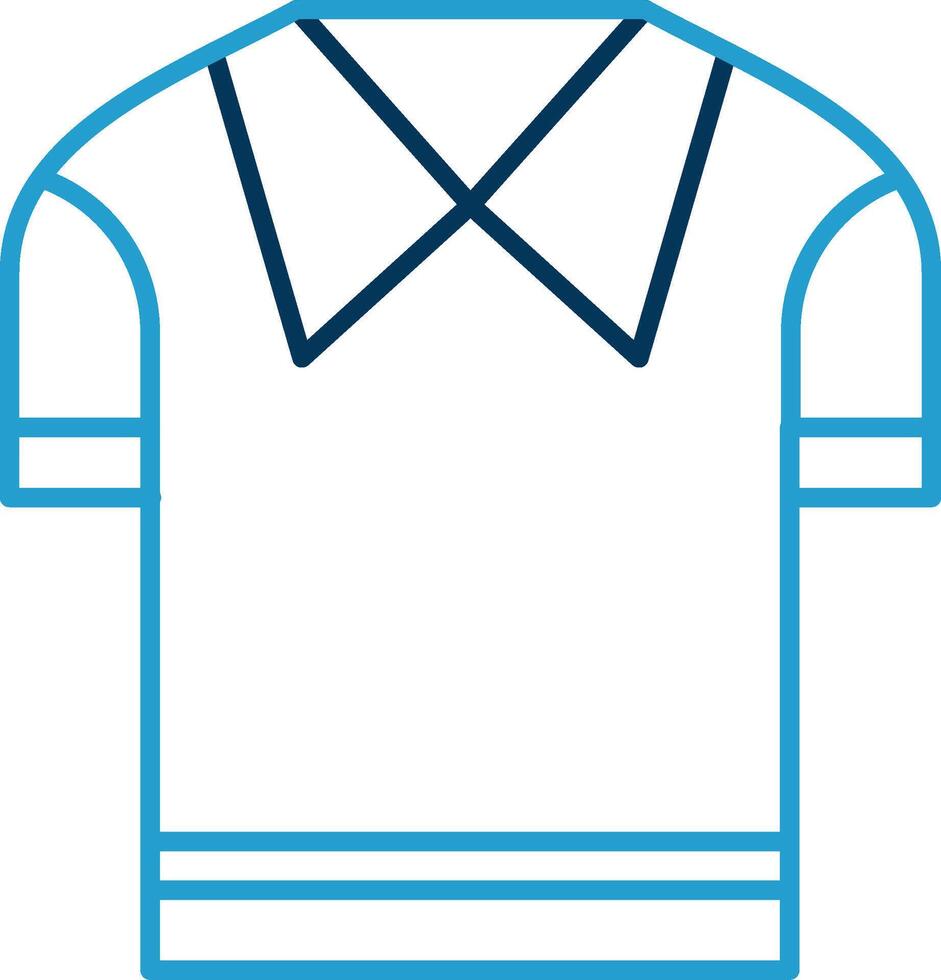Casual Shirt Line Blue Two Color Icon vector