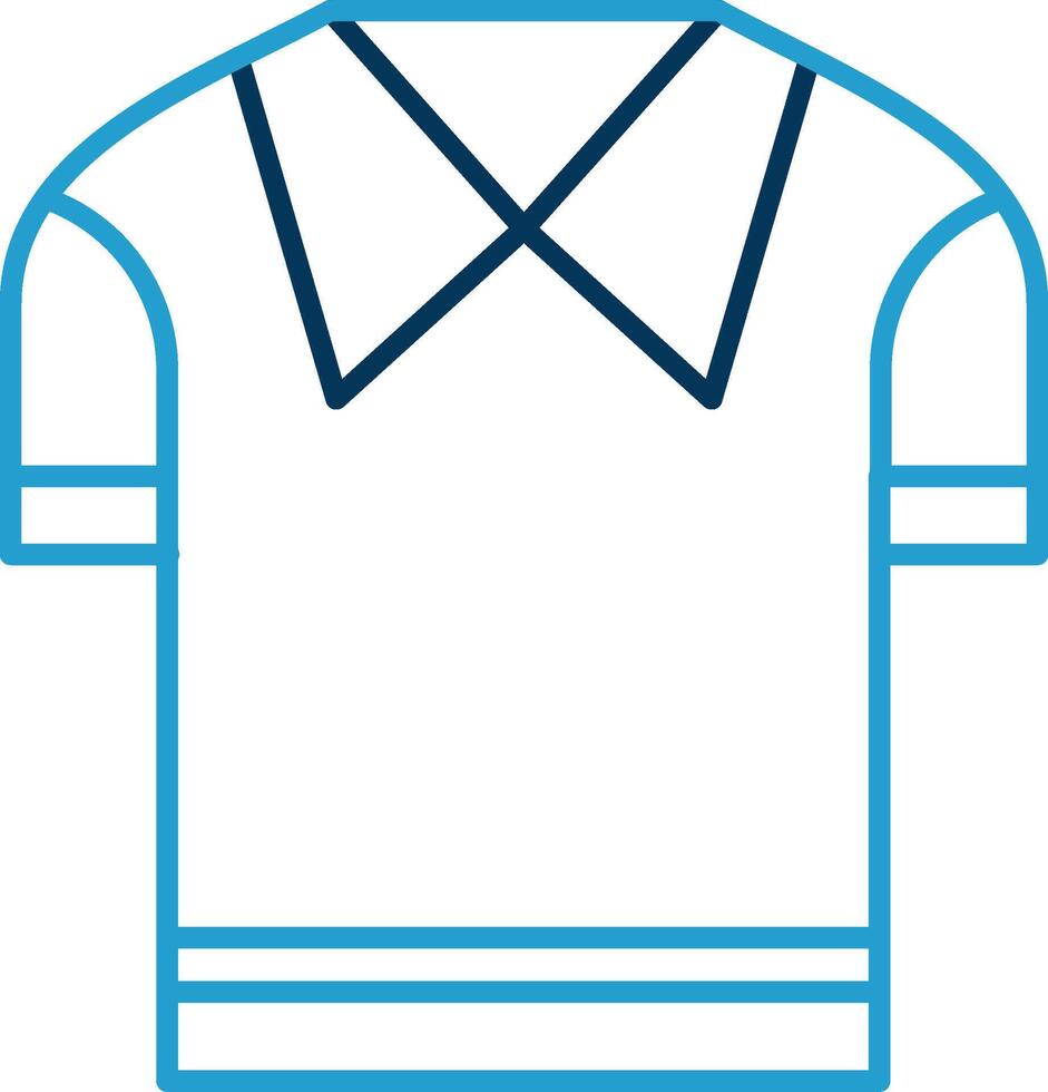 Casual Shirt Line Blue Two Color Icon vector