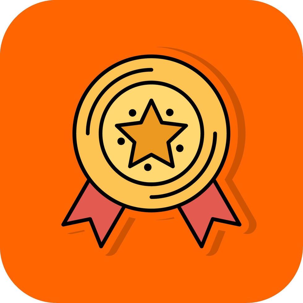 Medal Filled Orange background Icon vector