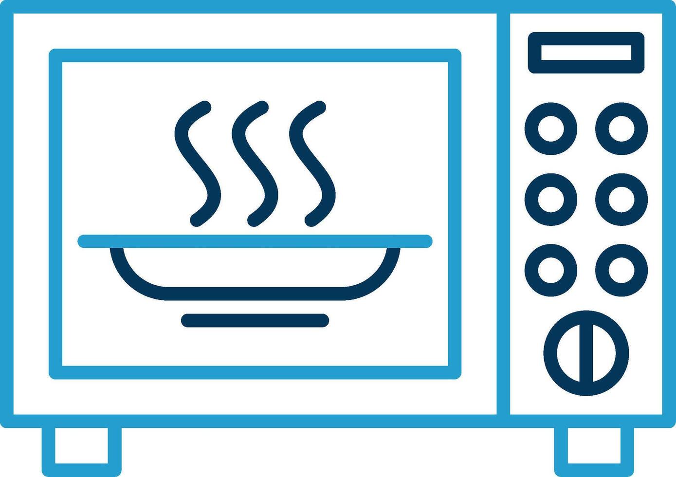 Microwave Line Blue Two Color Icon vector