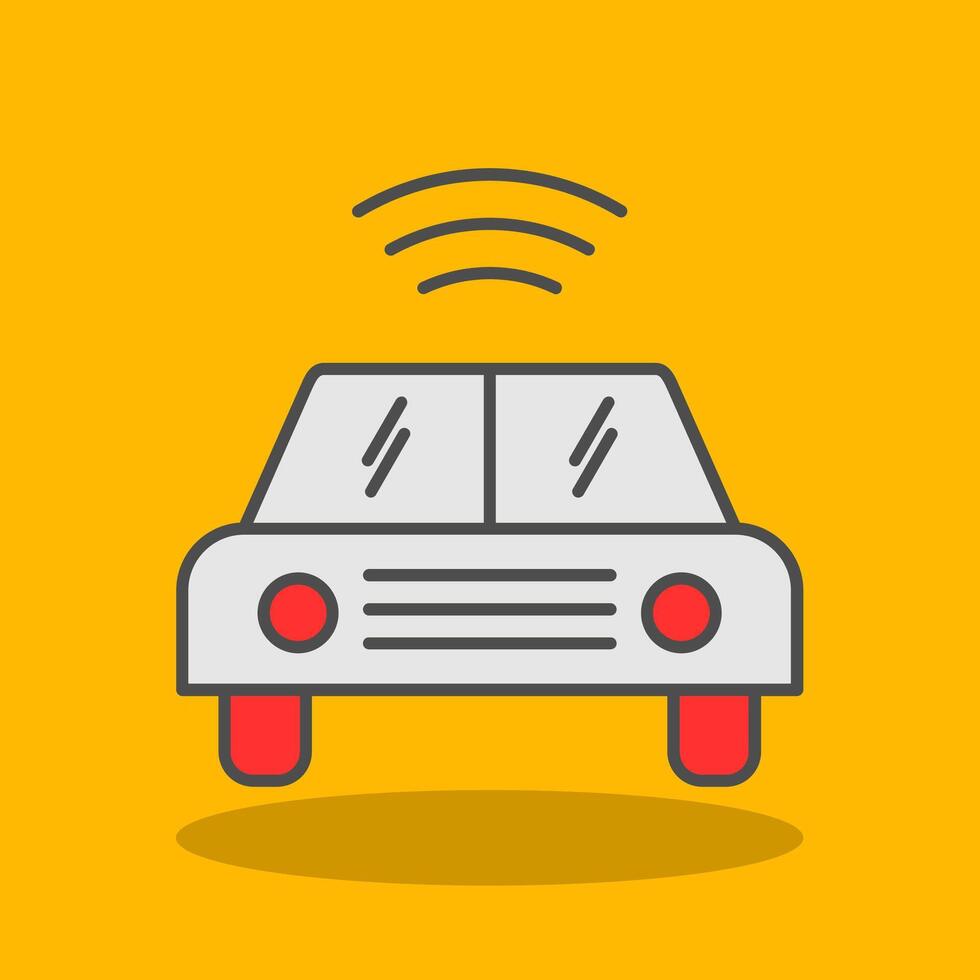 Autonomous Car Filled Shadow Icon vector