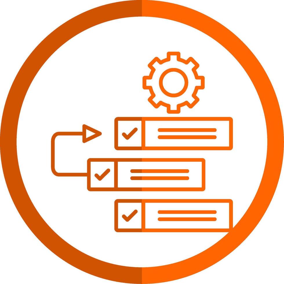 Backlog Line Orange Circle Icon vector