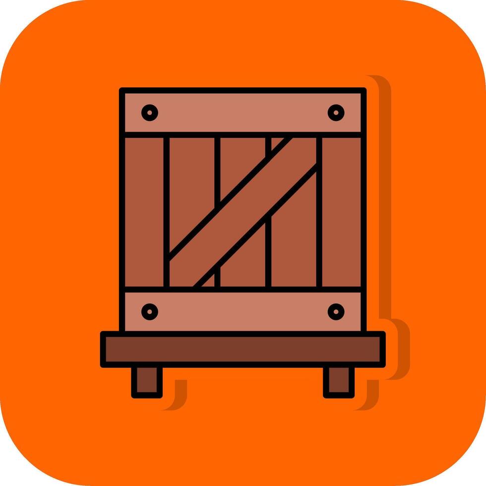 Wooden Box Filled Orange background Icon vector