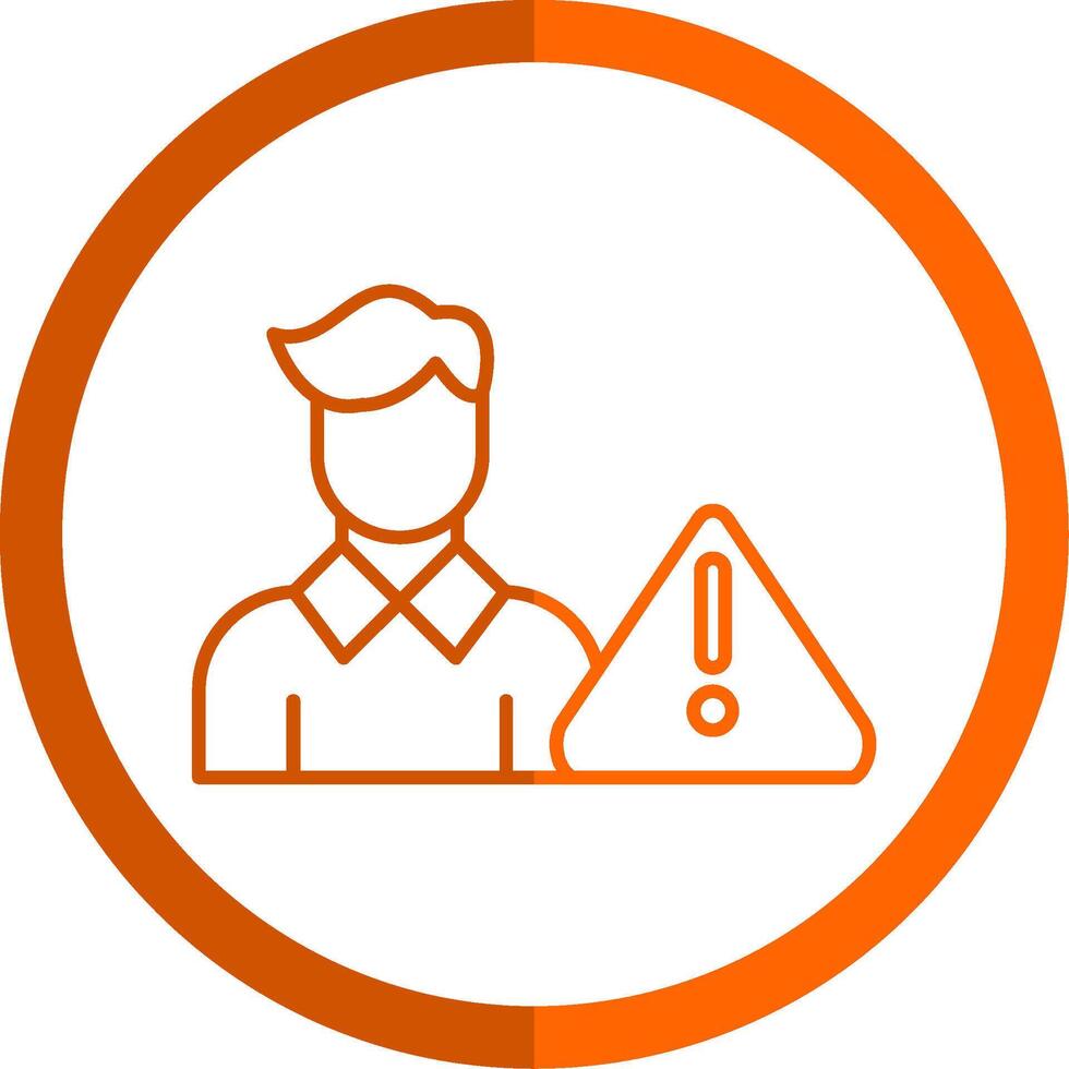 Risk Line Orange Circle Icon vector