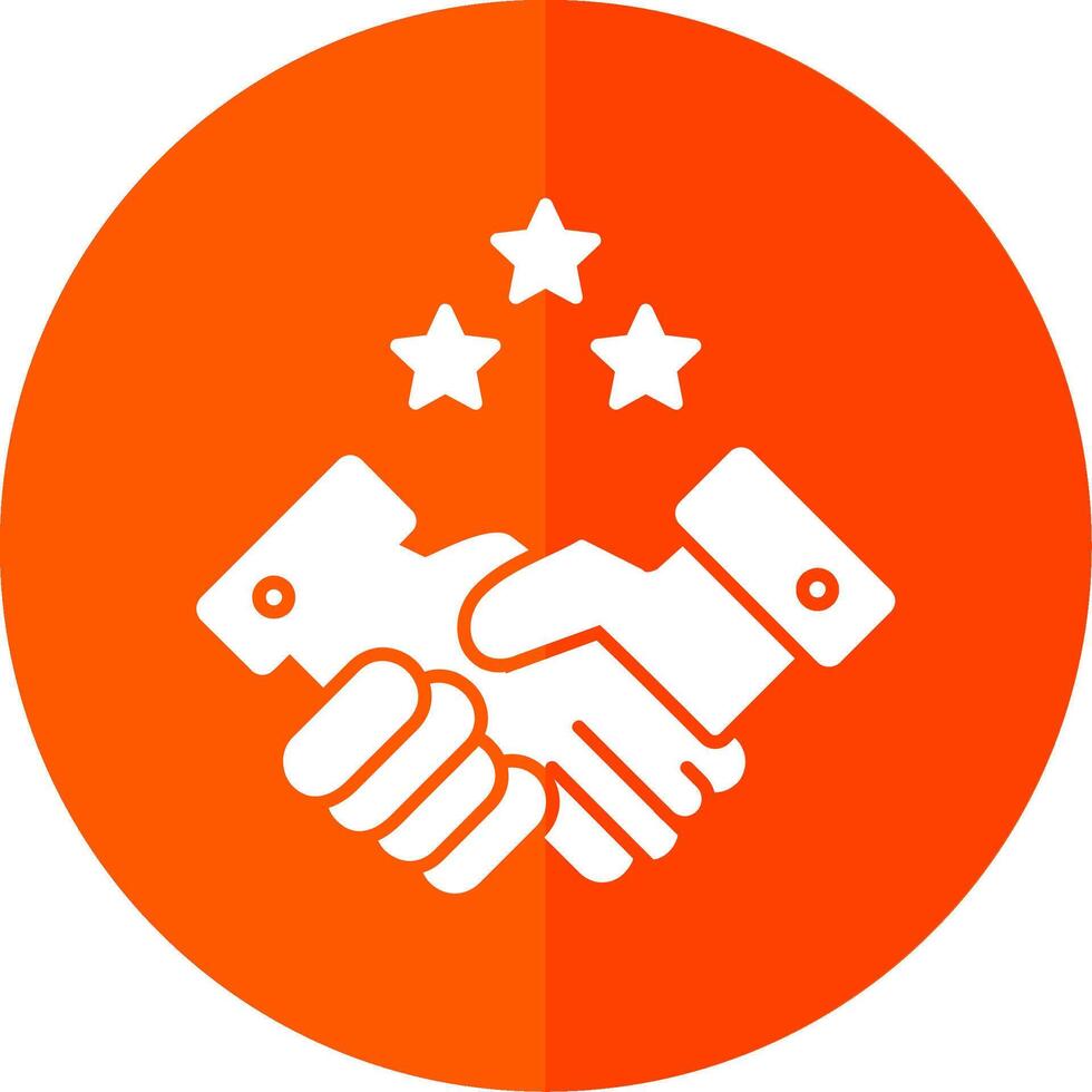 Partnership Handshake Glyph Red Circle Icon vector