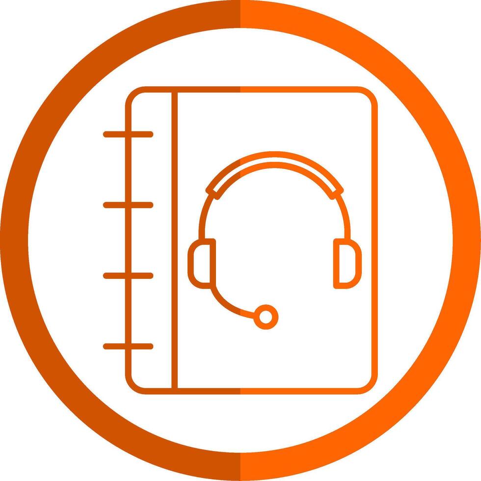 Notebook Support Line Orange Circle Icon vector