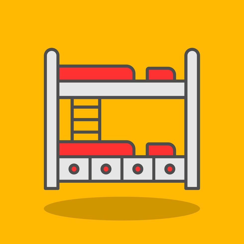 Bunk Bed Filled Shadow Icon vector