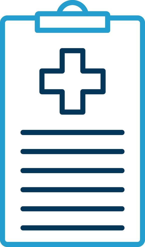 Medical Chart Line Blue Two Color Icon vector