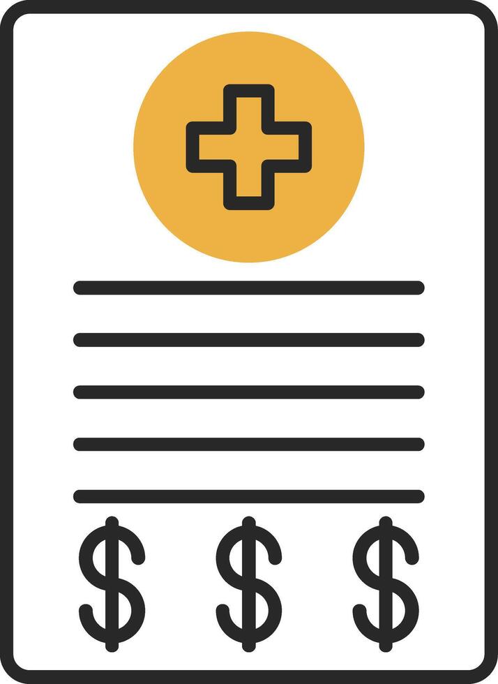 Medical Bill Skined Filled Icon vector