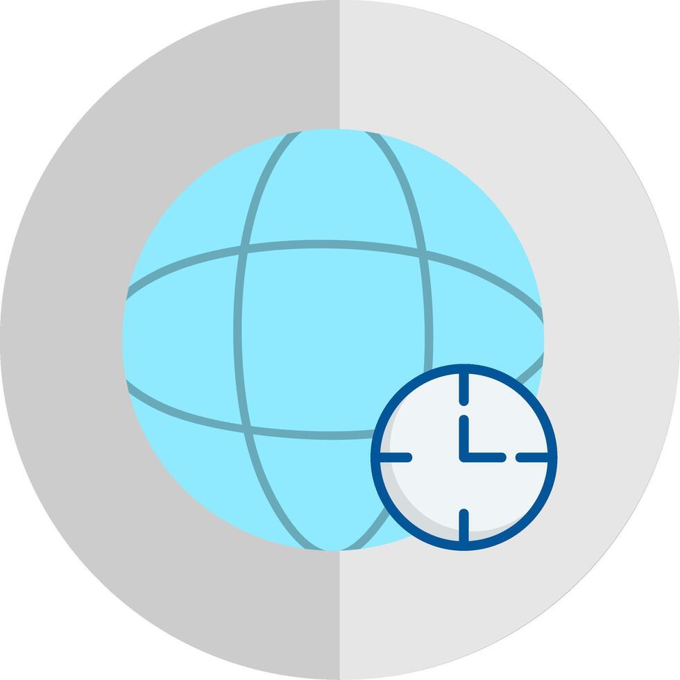 Time Zone Flat Scale Icon vector