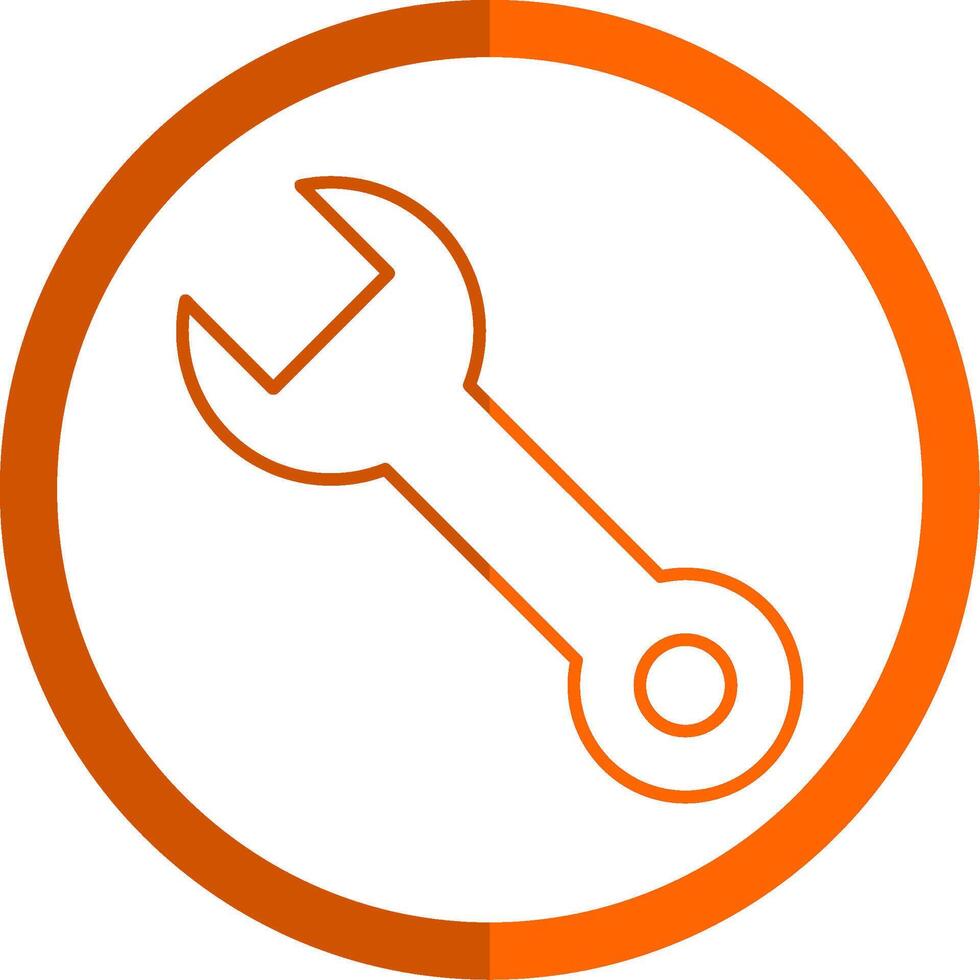 Fix Line Orange Circle Icon vector