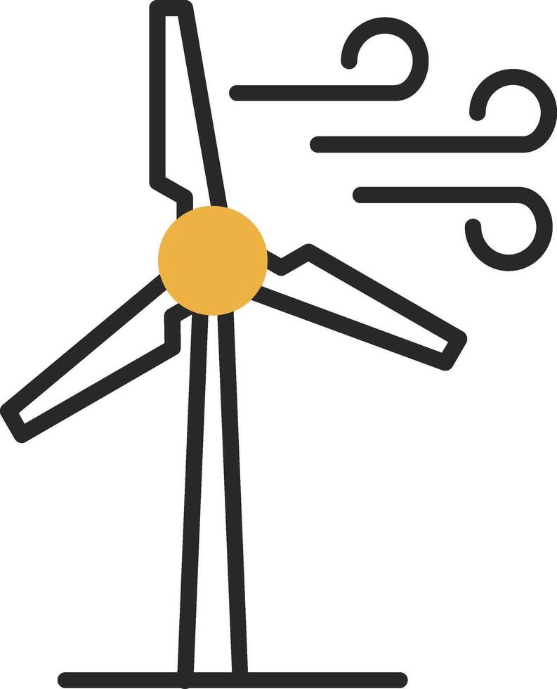 Windmills Skined Filled Icon vector
