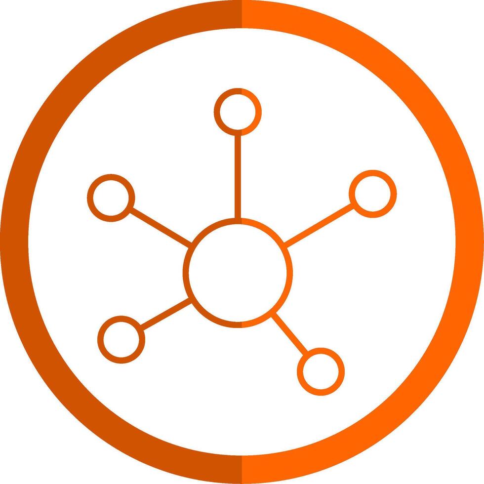 Connection Line Orange Circle Icon vector