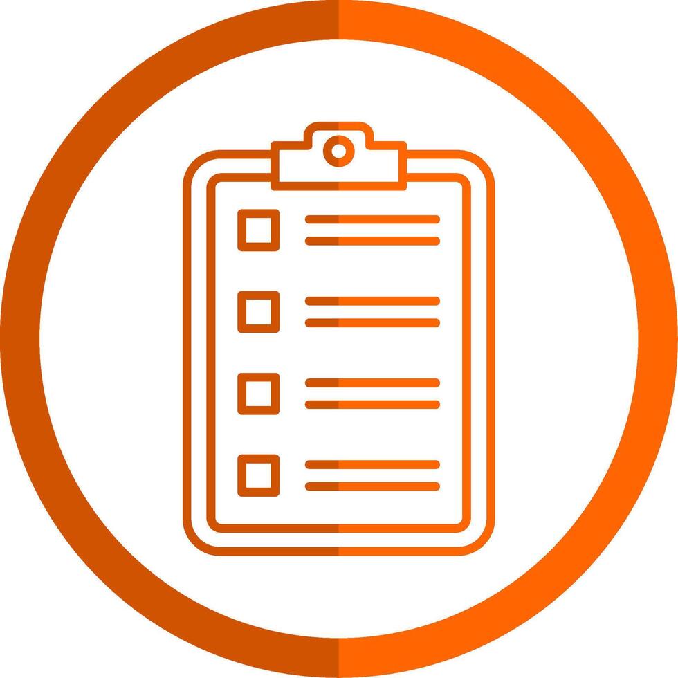 Lista de Verificación línea naranja circulo icono vector