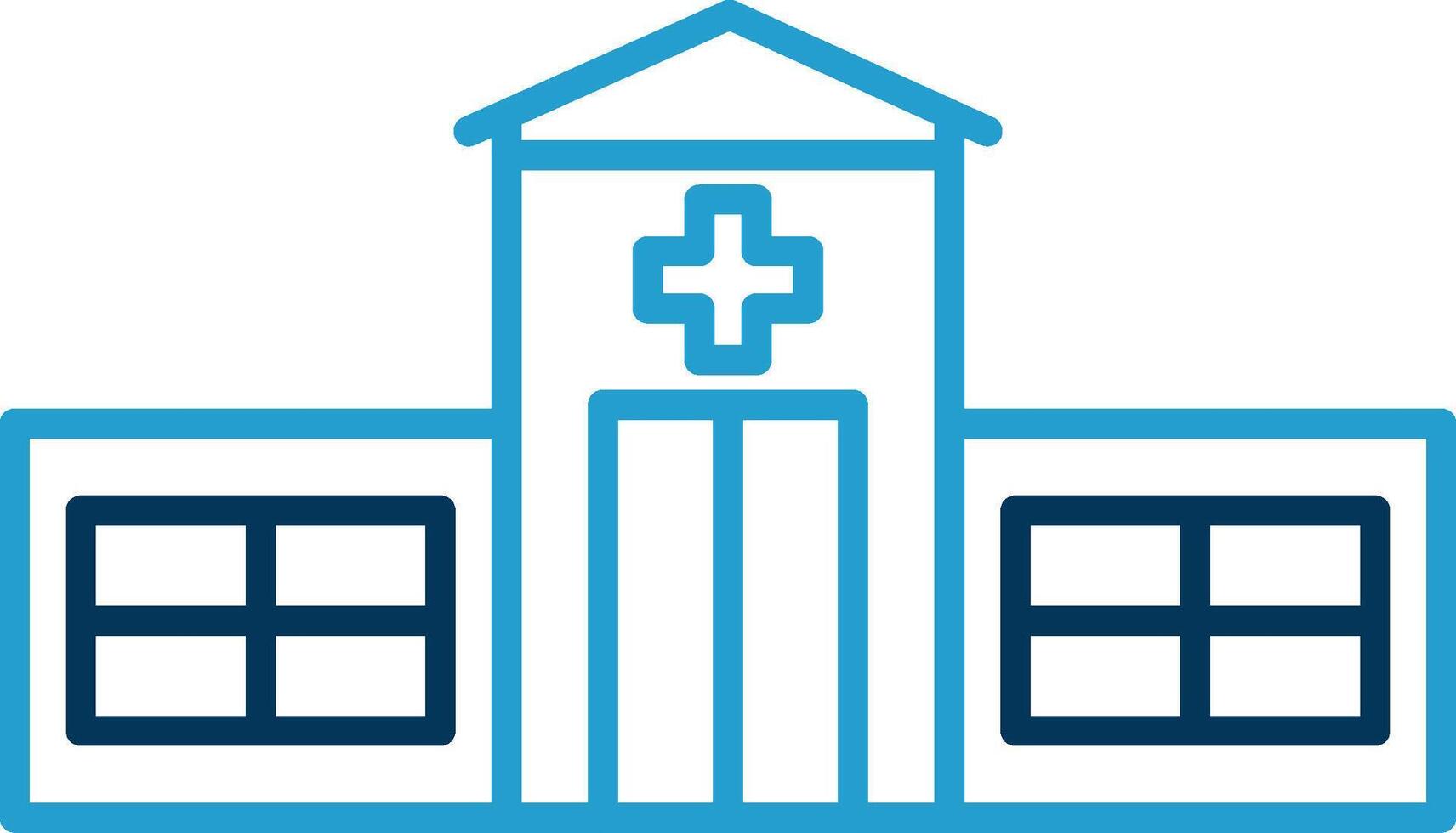 Emergency Room Line Blue Two Color Icon vector