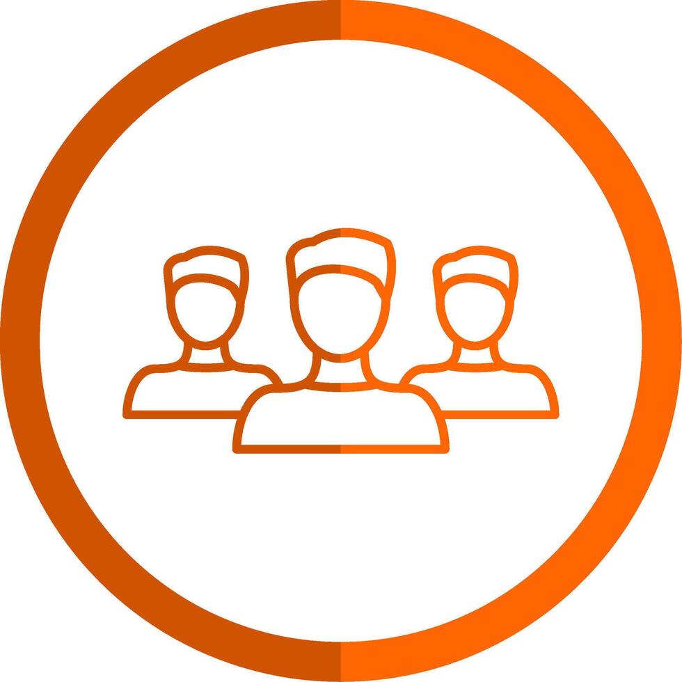 Forum Line Orange Circle Icon vector