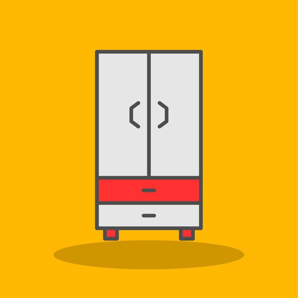 Cupboard Filled Shadow Icon vector