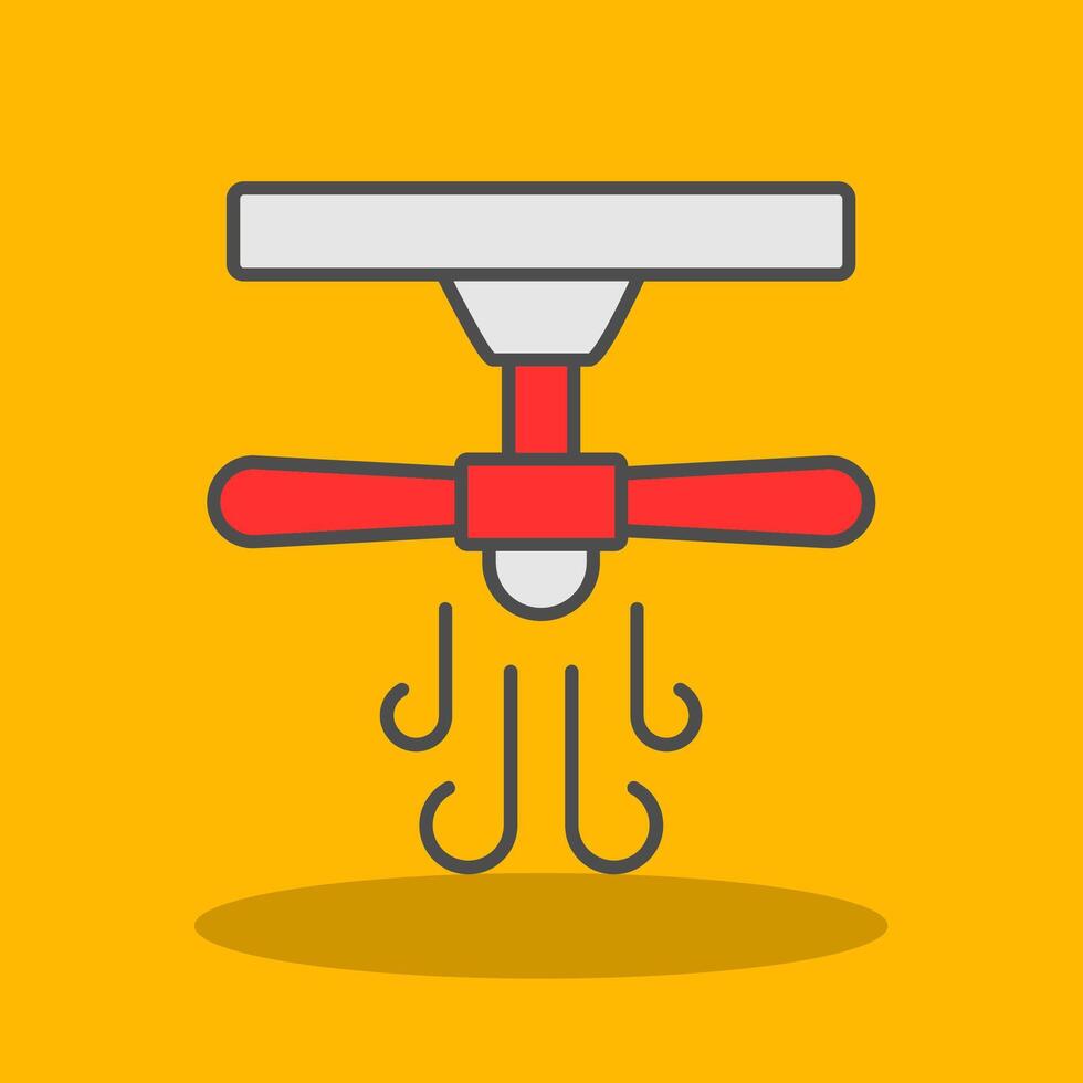 Ceiling Fan Filled Shadow Icon vector