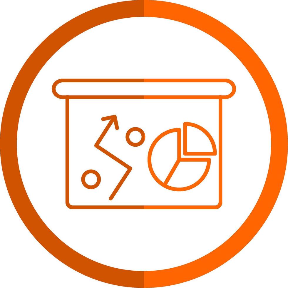 Business Strategy Line Orange Circle Icon vector