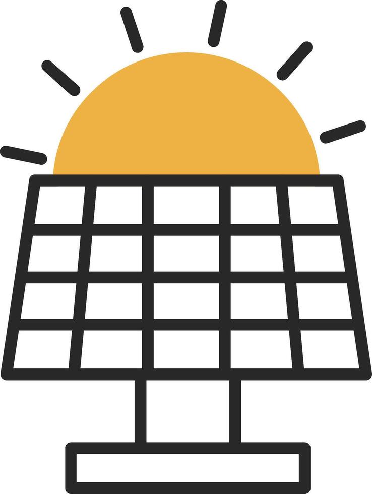 Solar Panel Skined Filled Icon vector