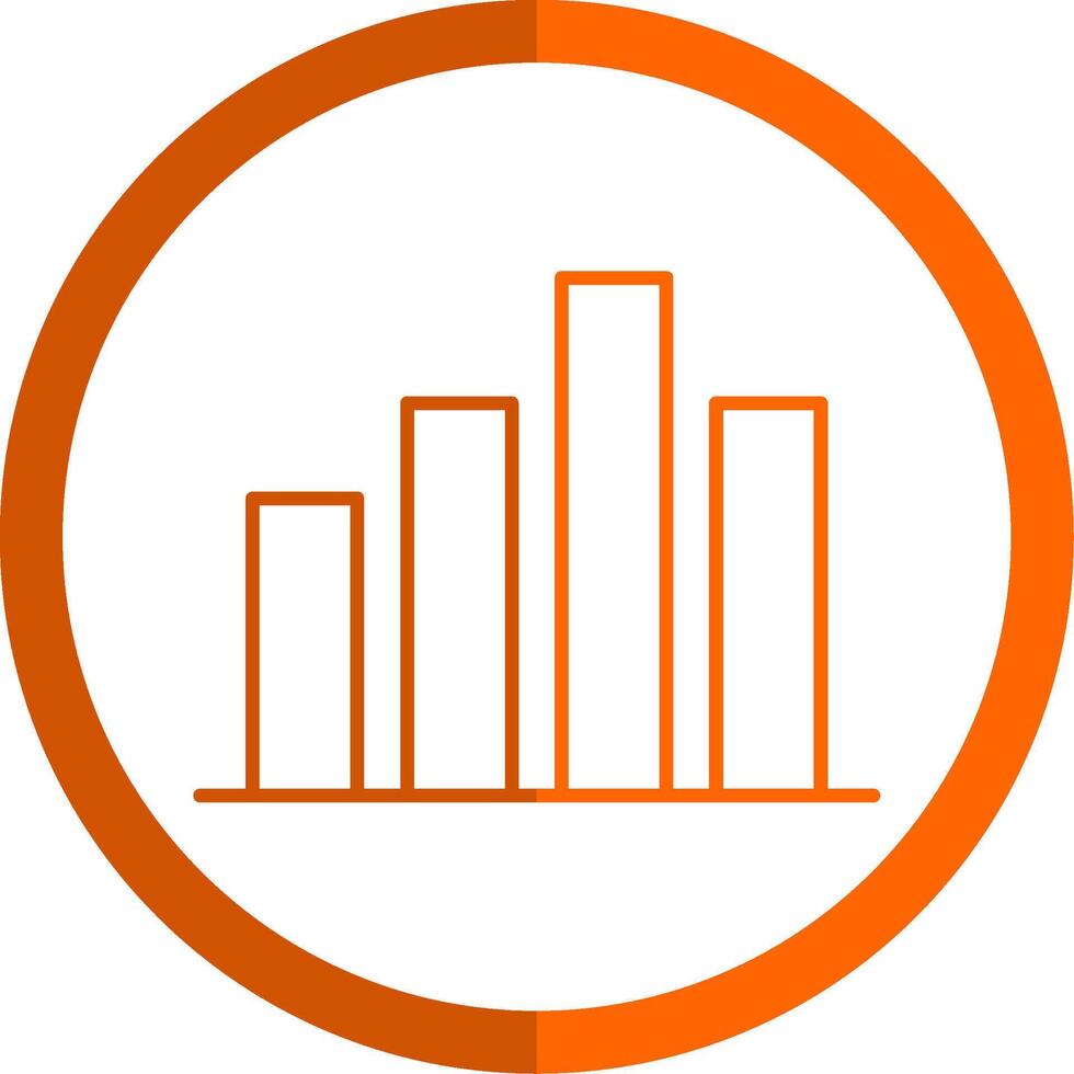 Chart Line Orange Circle Icon vector