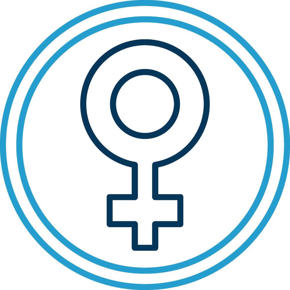 Female symbol Line Blue Two Color Icon vector