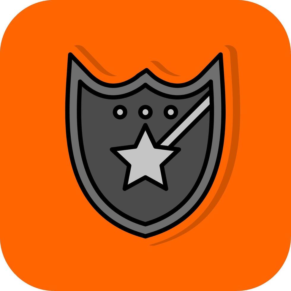 policía Insignia lleno naranja antecedentes icono vector