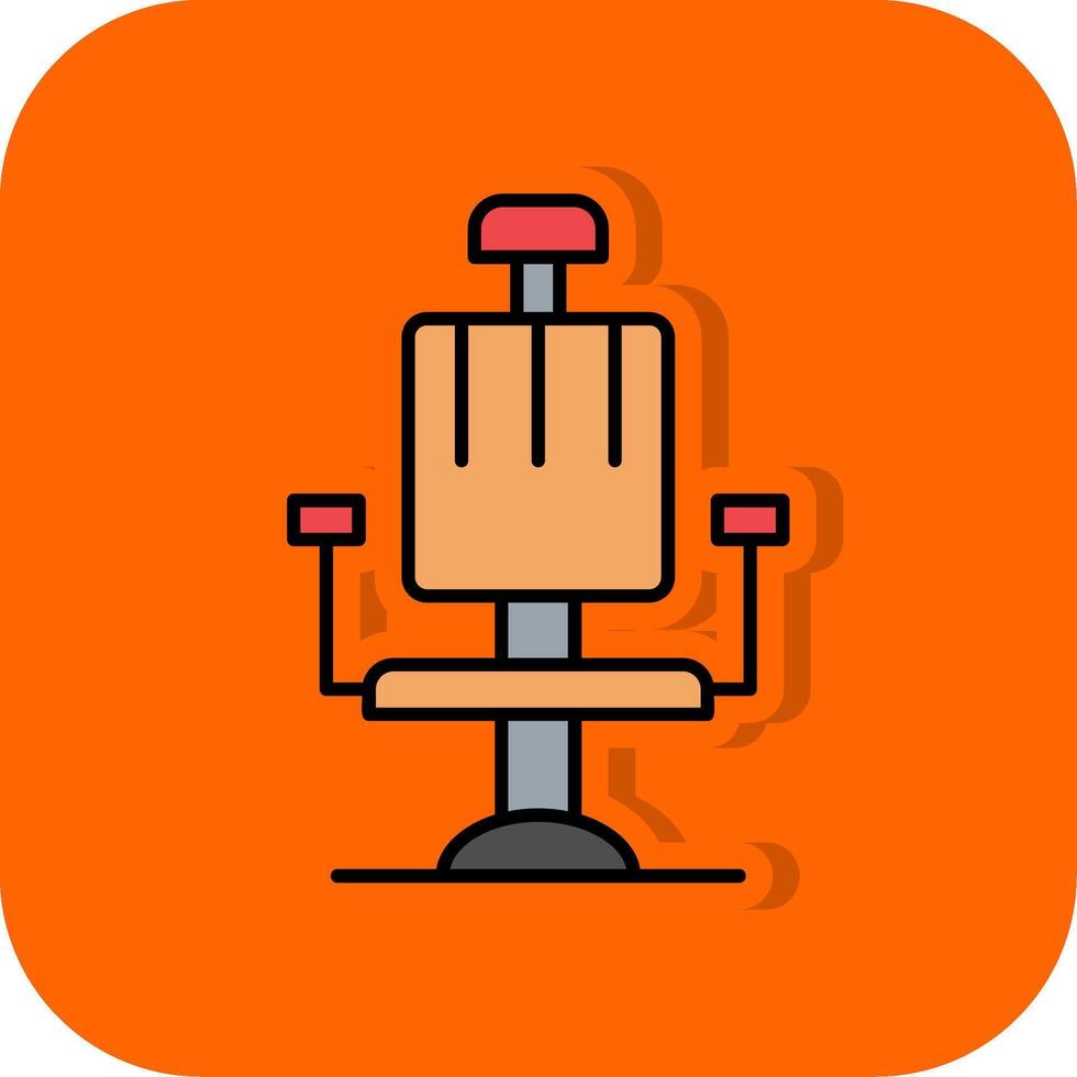 Barber Chair Filled Orange background Icon vector