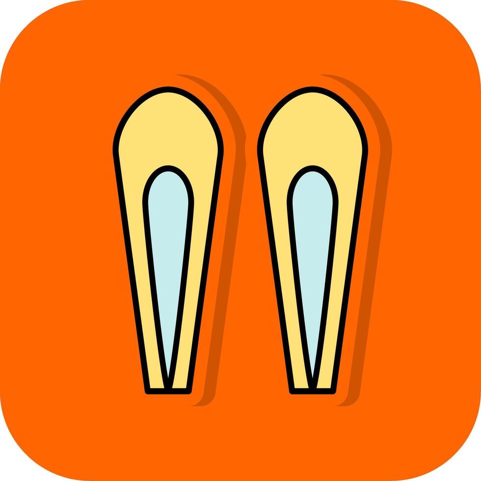 Hair Pin Filled Orange background Icon vector