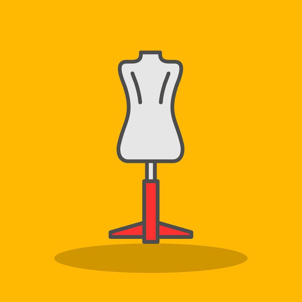 Mannequin Filled Shadow Icon vector