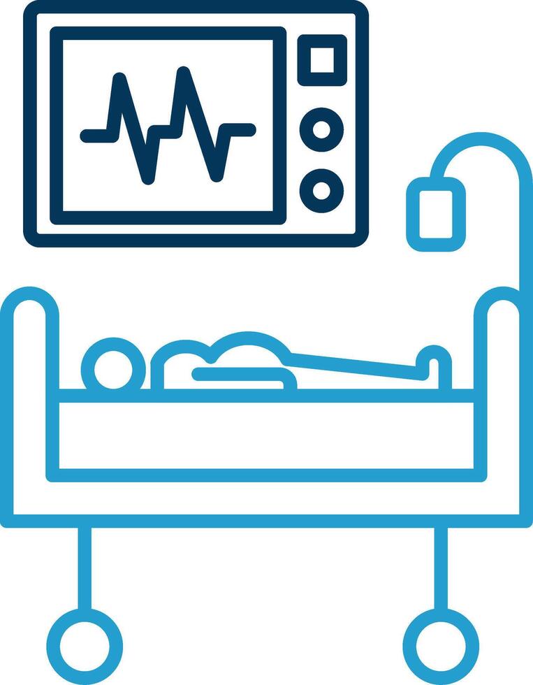 Medical Treatment Line Blue Two Color Icon vector